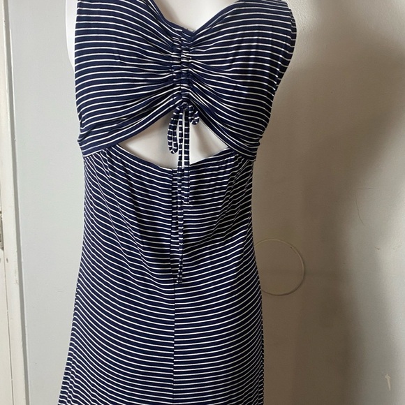 GAP Blue and White Striped Midi Dress - Picture 6 of 10